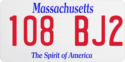 MA license plate 108BJ2