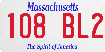 MA license plate 108BL2