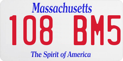 MA license plate 108BM5