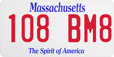 MA license plate 108BM8
