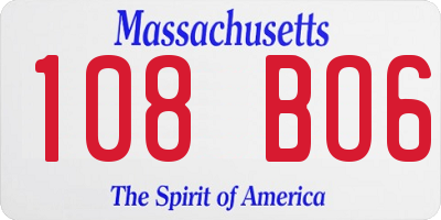 MA license plate 108BO6