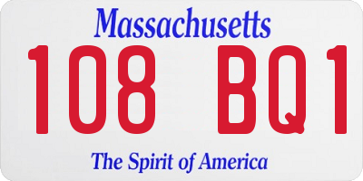 MA license plate 108BQ1