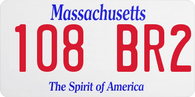 MA license plate 108BR2