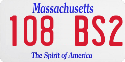 MA license plate 108BS2