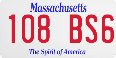 MA license plate 108BS6