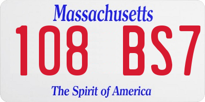 MA license plate 108BS7