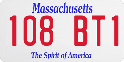 MA license plate 108BT1