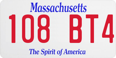 MA license plate 108BT4