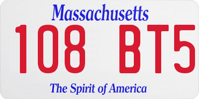 MA license plate 108BT5