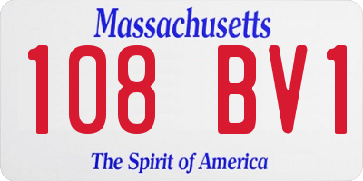 MA license plate 108BV1