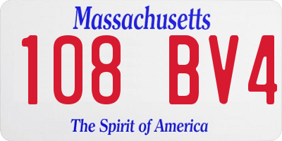 MA license plate 108BV4