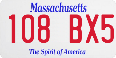 MA license plate 108BX5