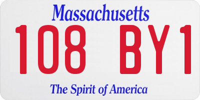 MA license plate 108BY1