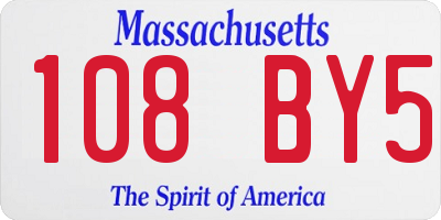 MA license plate 108BY5