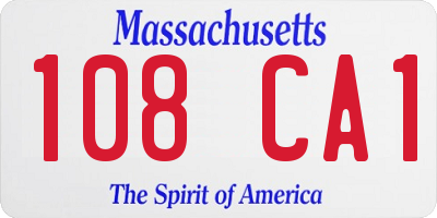 MA license plate 108CA1