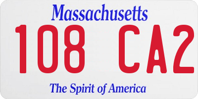 MA license plate 108CA2