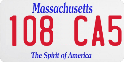 MA license plate 108CA5
