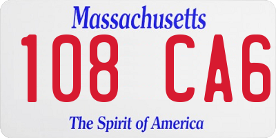 MA license plate 108CA6