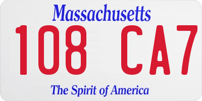 MA license plate 108CA7
