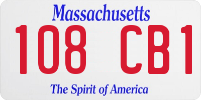 MA license plate 108CB1