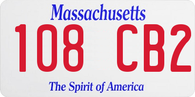 MA license plate 108CB2