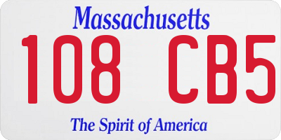 MA license plate 108CB5