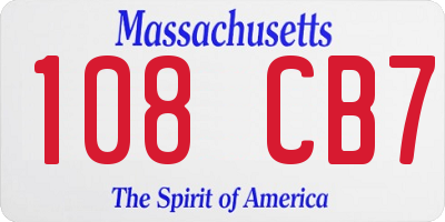 MA license plate 108CB7