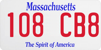 MA license plate 108CB8
