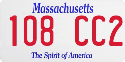 MA license plate 108CC2