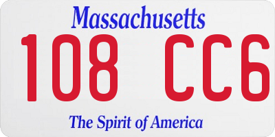MA license plate 108CC6