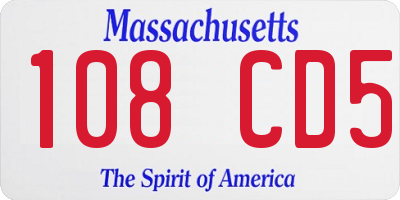 MA license plate 108CD5