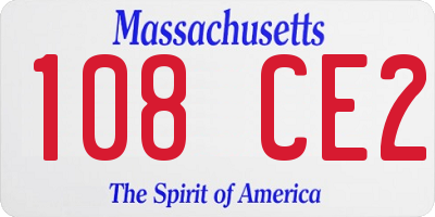 MA license plate 108CE2