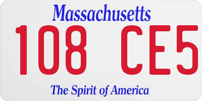 MA license plate 108CE5