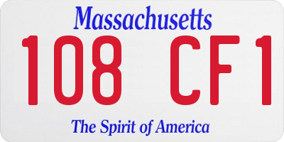MA license plate 108CF1