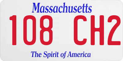 MA license plate 108CH2