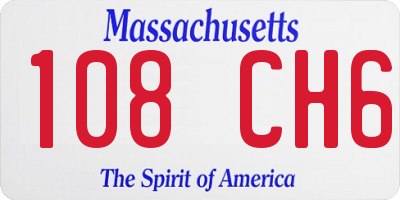 MA license plate 108CH6