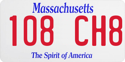 MA license plate 108CH8