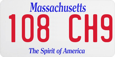 MA license plate 108CH9