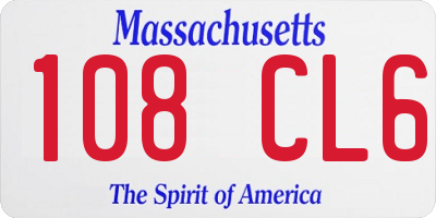 MA license plate 108CL6