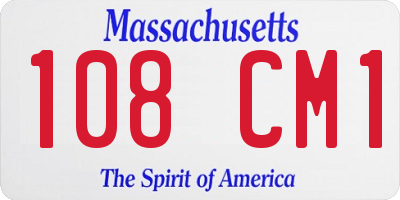 MA license plate 108CM1