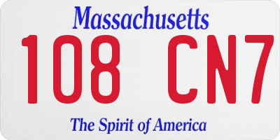 MA license plate 108CN7