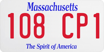 MA license plate 108CP1