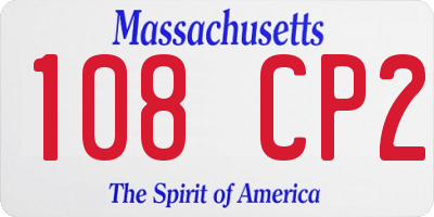 MA license plate 108CP2