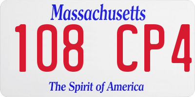 MA license plate 108CP4