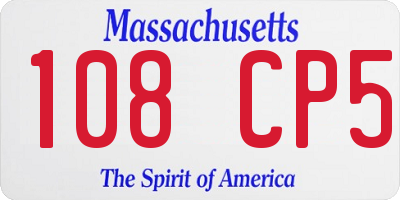MA license plate 108CP5