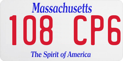 MA license plate 108CP6