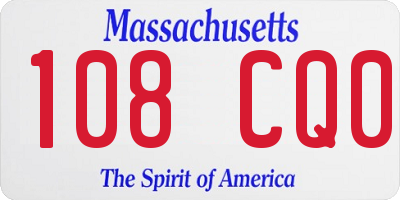 MA license plate 108CQ0