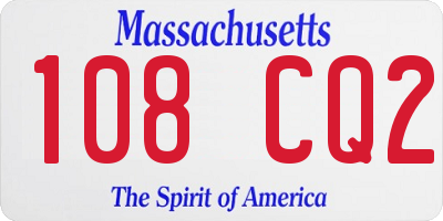 MA license plate 108CQ2