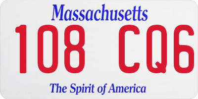 MA license plate 108CQ6