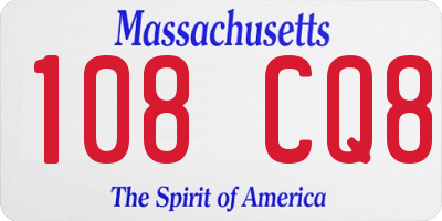 MA license plate 108CQ8